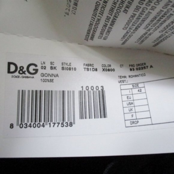 NEW NWT DOLCE & GABBANA GONNA ROMANTICO Skirt - Picture 3 of 9